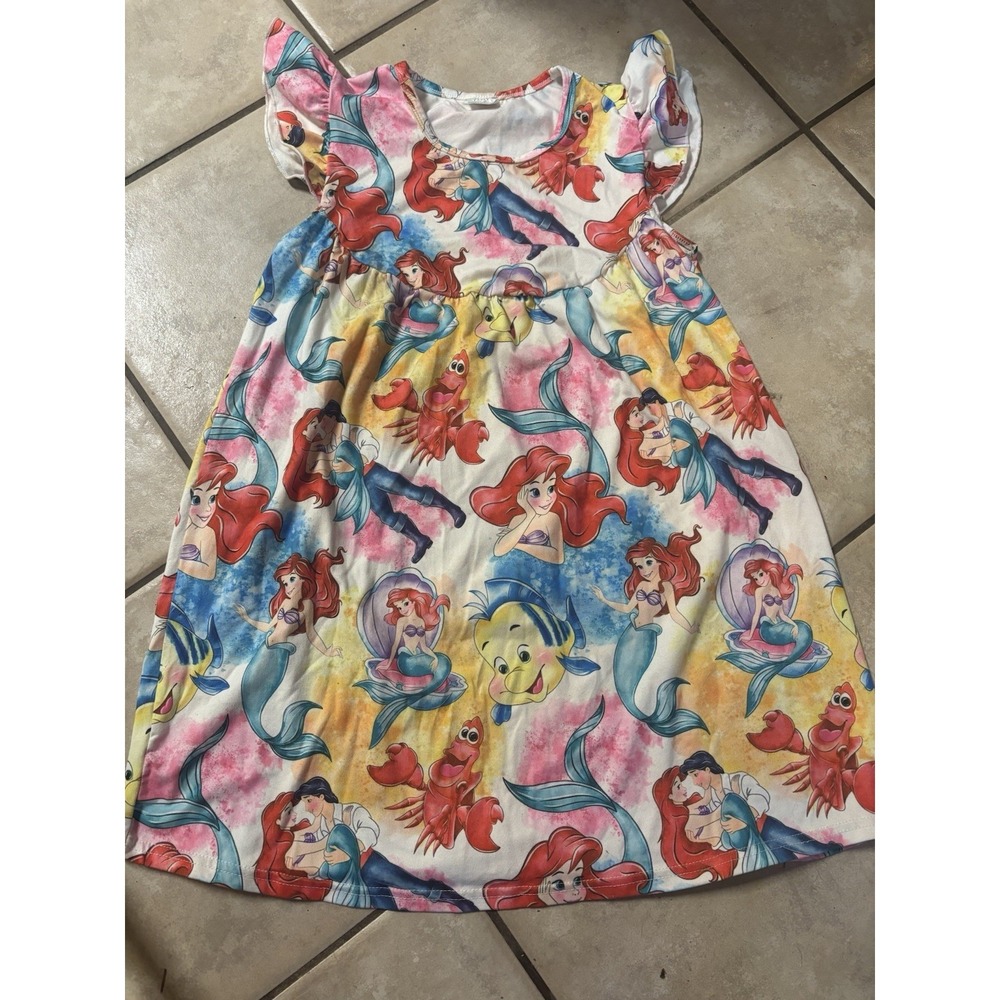 Unbranded Ariel & Gill From Little Mermaid Girl's  High Waisted Dress 8-9 Yr Old